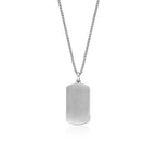 Black Onyx Dog Tag Pendant with 0.25 Natural Diamond cttw in Sterling Silver, 24"