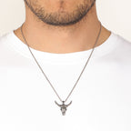 Sterling Silver Bull's Head Pendant