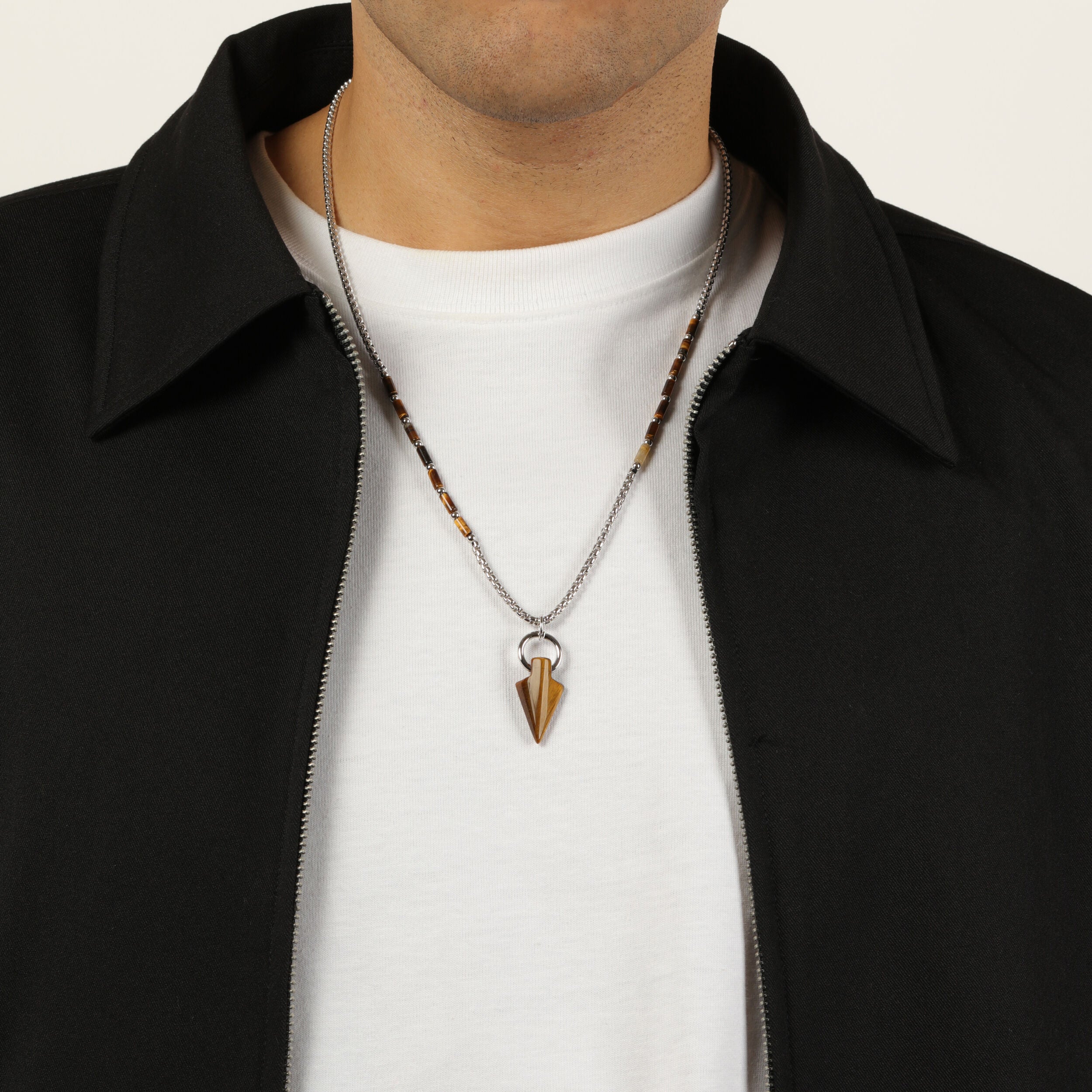Tiger Eye Arrow Head Pendant