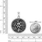 Sterling Silver Lion's Head Medallion Pendant