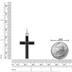 Sterling Silver Black Onyx Cross Pendant