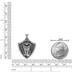 Sterling Silver Snake Shield Pendant