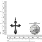 Sterling Silver Black Spinel Cross Pendant