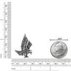 Sterling Silver Black Spinel Eagle Pendant