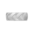 Sterling Silver Created White Sapphire Chevron Ring