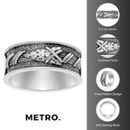 Oxidized Sterling Silver Arrow Band Ring