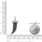 Black Spinel Fang Pendant in Sterling Silver, 24"