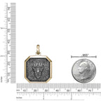 Lion's Head Medalion Pendant with 0.018 cttw Black Diamond in Yellow Gold Plated Sterling Silver, 24"