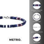 Lapis Lazuli and Howlite Adjustable Natural Stone Bracelet