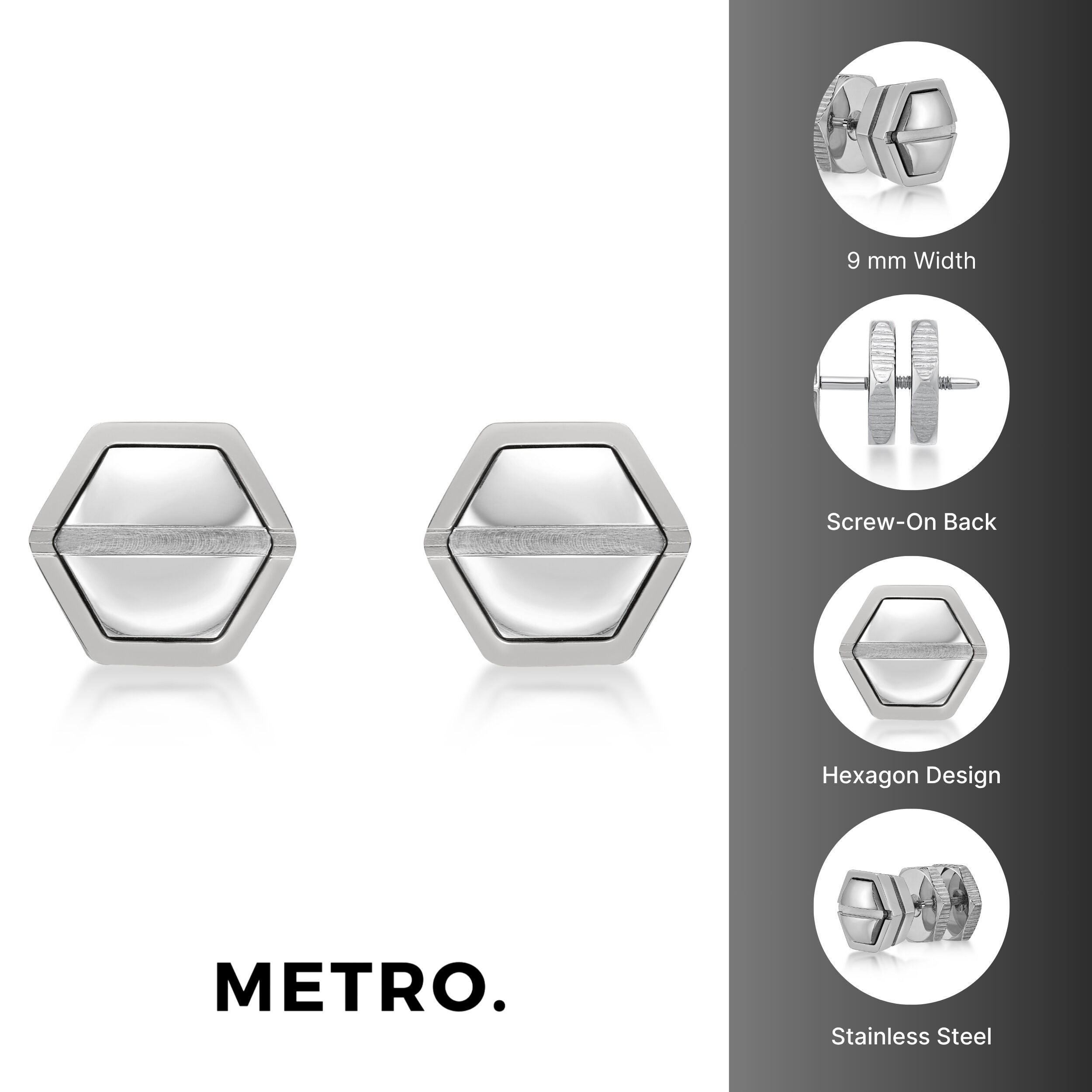 Hexagon Stud Earrings