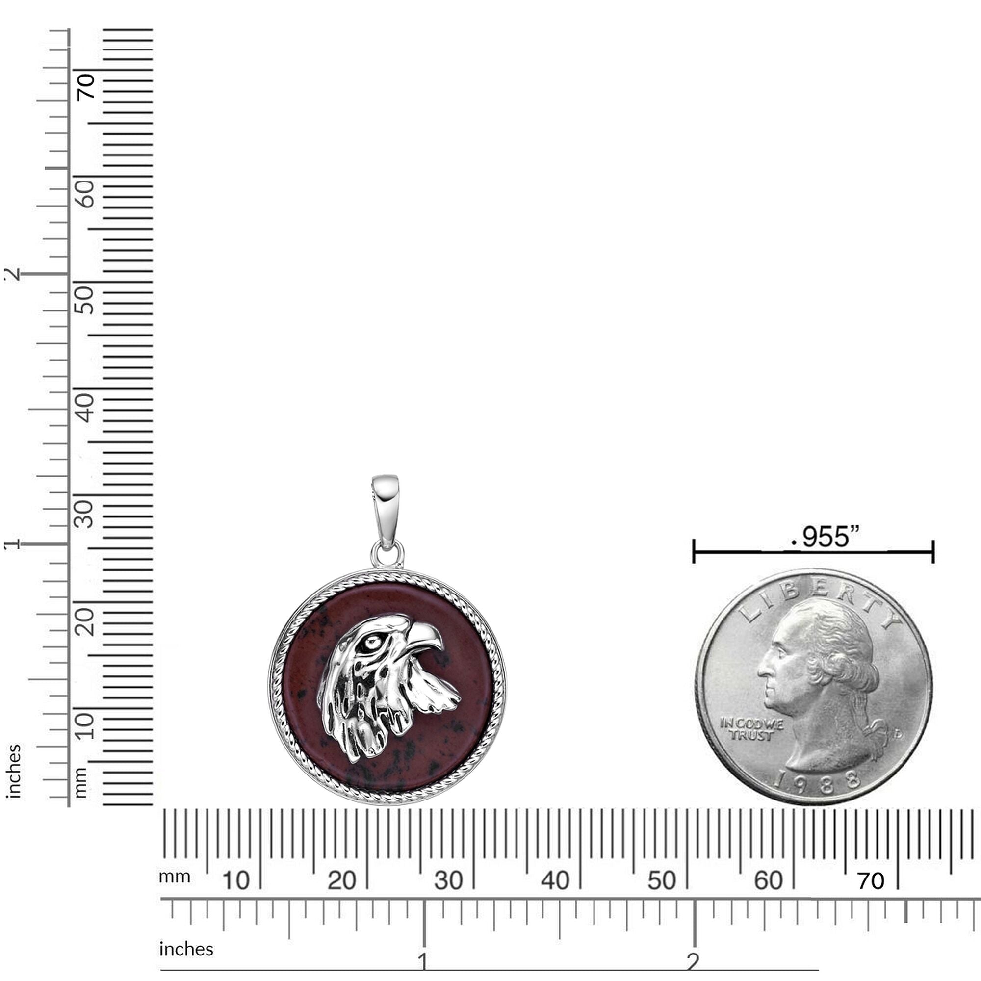 Sterling Silver Eagle's Head Medalion Pendant