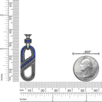 Sterling Silver Paperclip Pendant with Created Sapphire