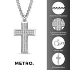 Sterling Silver Lab-Grown Diamond Pavé Cross Pendant
