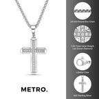 Sterling Silver Lab-Grown Diamond Cross Pendant