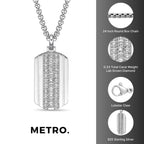 Sterling Silver Lab-Grown Diamond Dog Tag Pendant