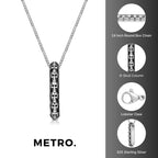 Sterling Silver Skull Bar Pendant