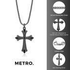 Sterling Silver Black Spinel Cross Pendant