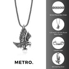 Sterling Silver Black Spinel Eagle Pendant