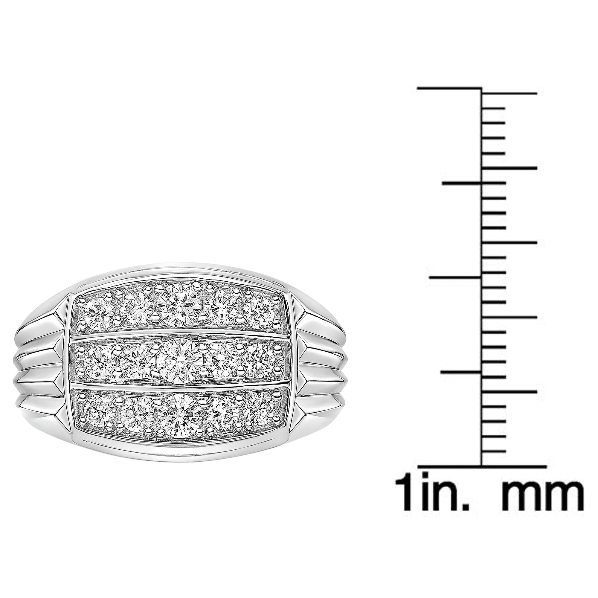 Sterling Silver Tiered Lab-Grown Diamond Cluster Ring