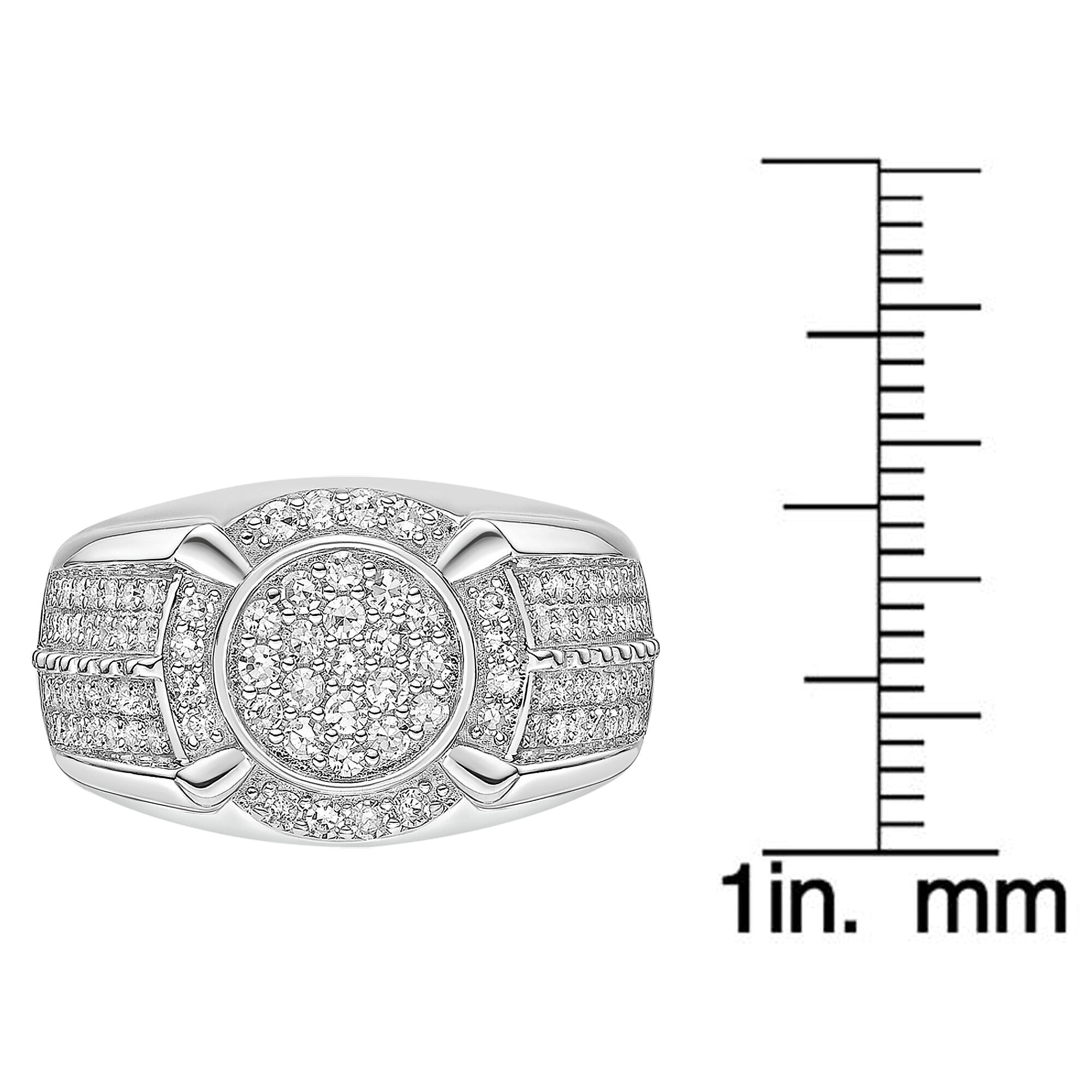 Sterling Silver Lab-Grown Diamond Cluster Ring