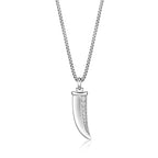 0.20 ctte Natural Diamond Fang Pendant in Sterling Silver, 24"