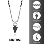 Black Agate Arrow Head Necklace
