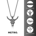 Sterling Silver Bull's Head Pendant
