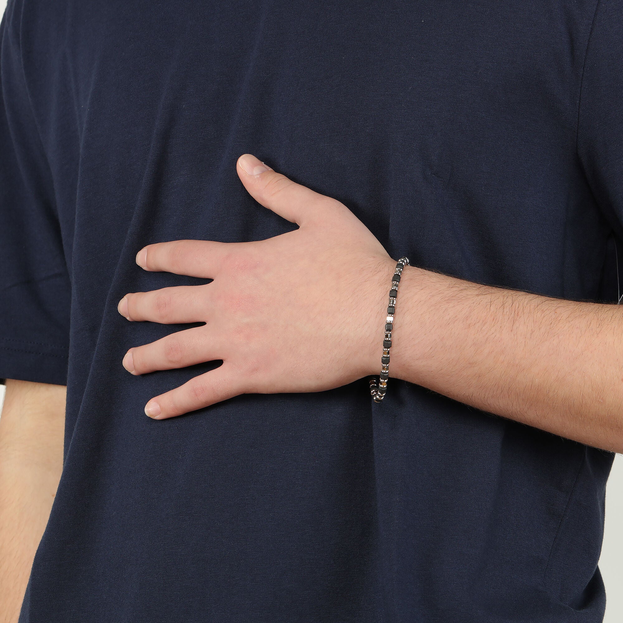 Black Ion Plated Bead Chain Bracelet