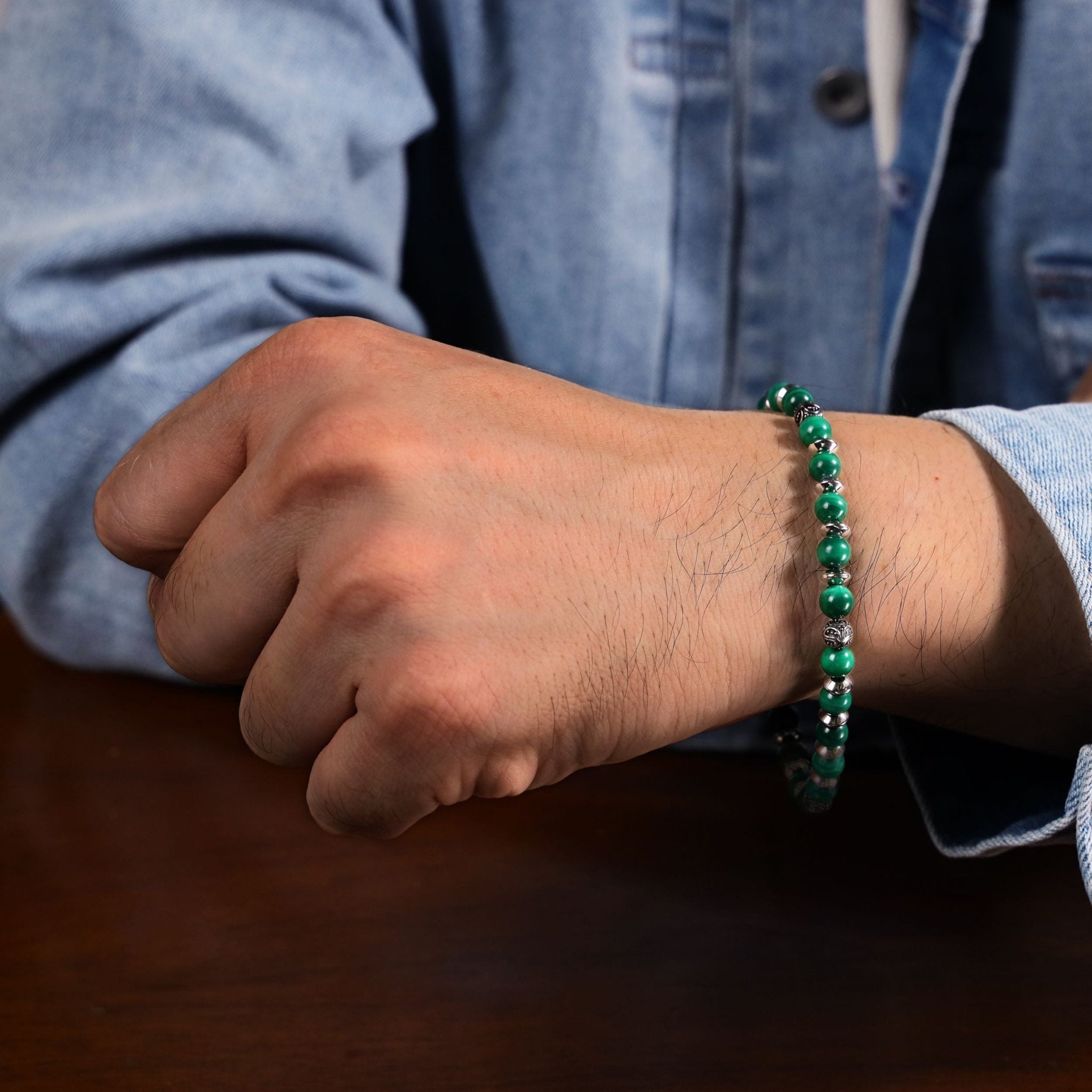 Malachite Beaded Natural Stone Bracelet