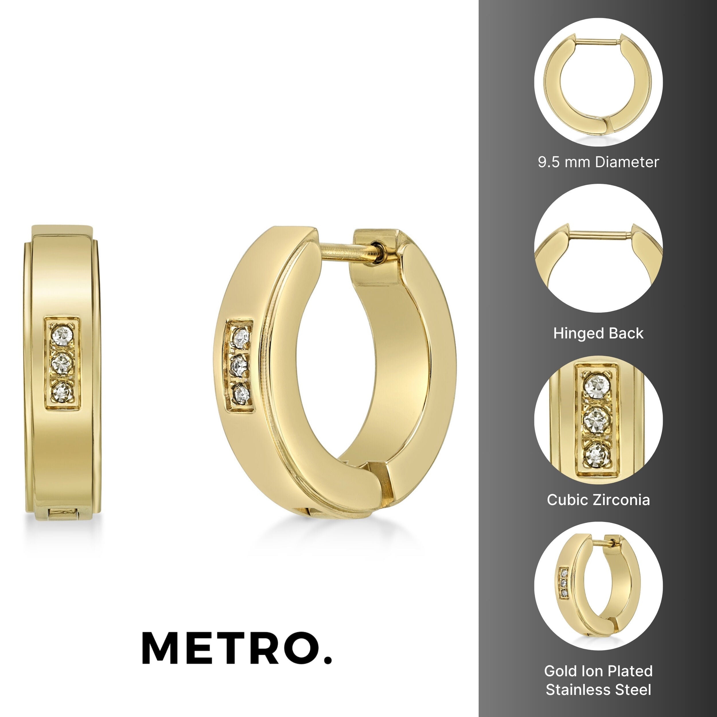 Cubic Zirconia Hoop Earrings