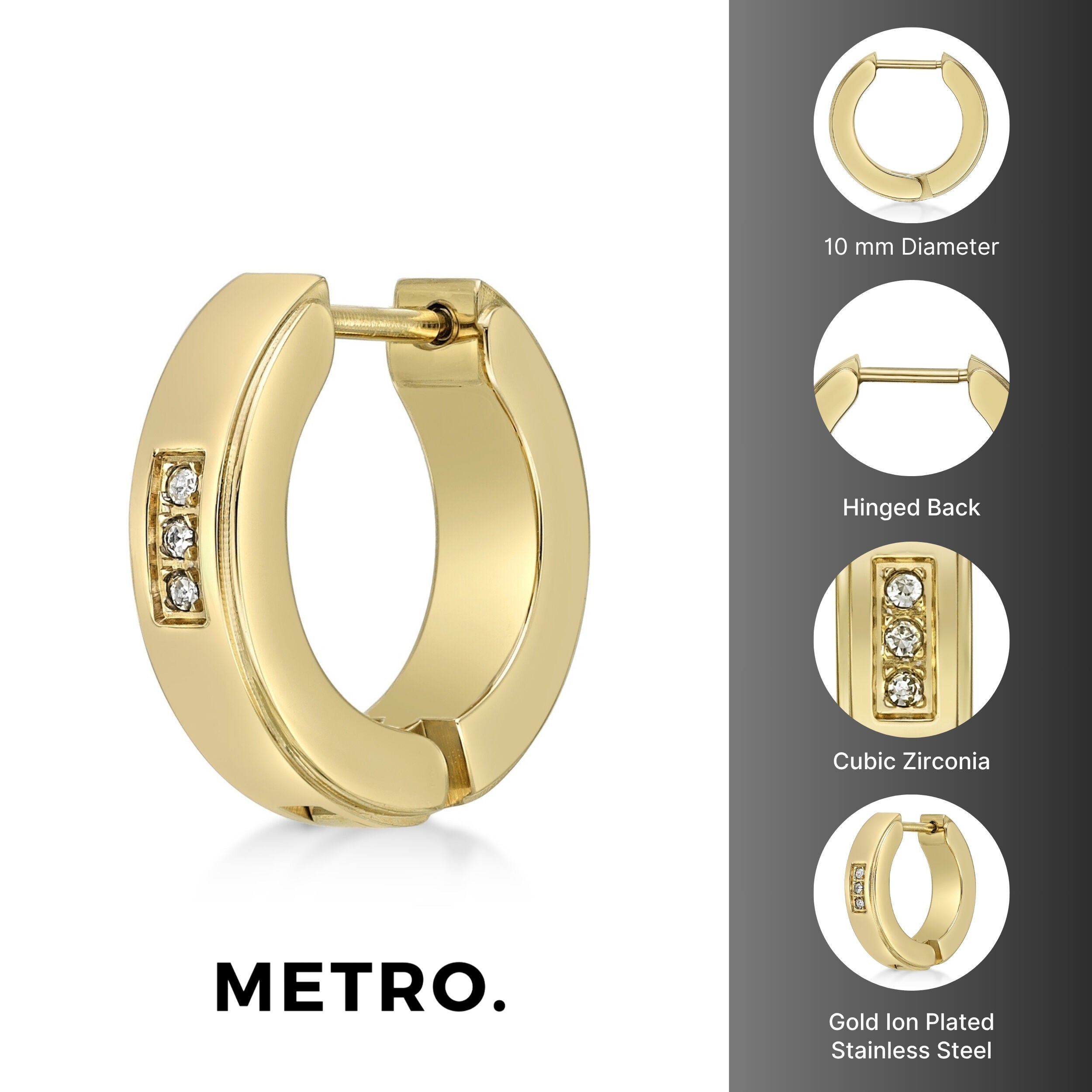 Cubic Zirconia Hoop Earrings