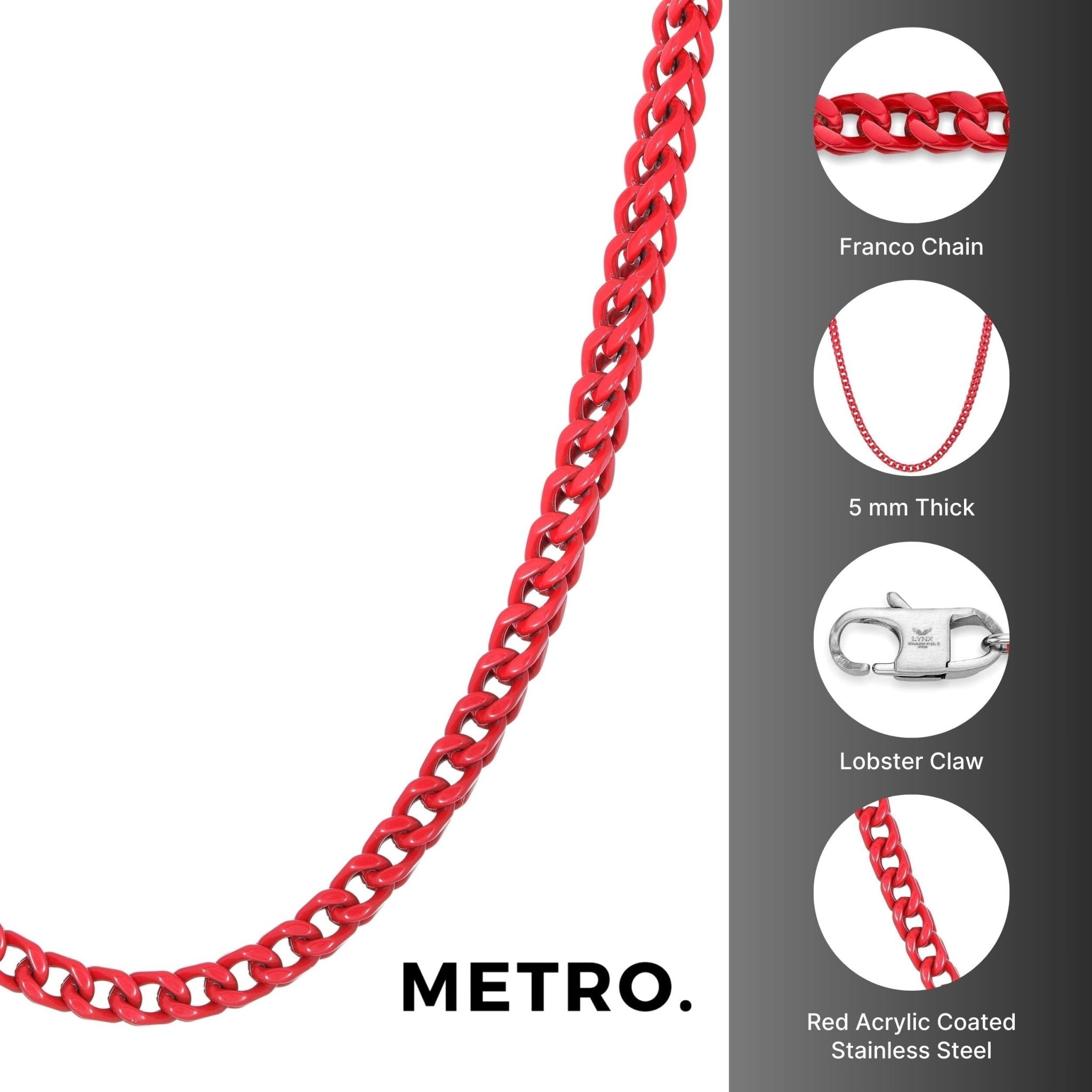 Red Acrylic Franco Chain Necklace