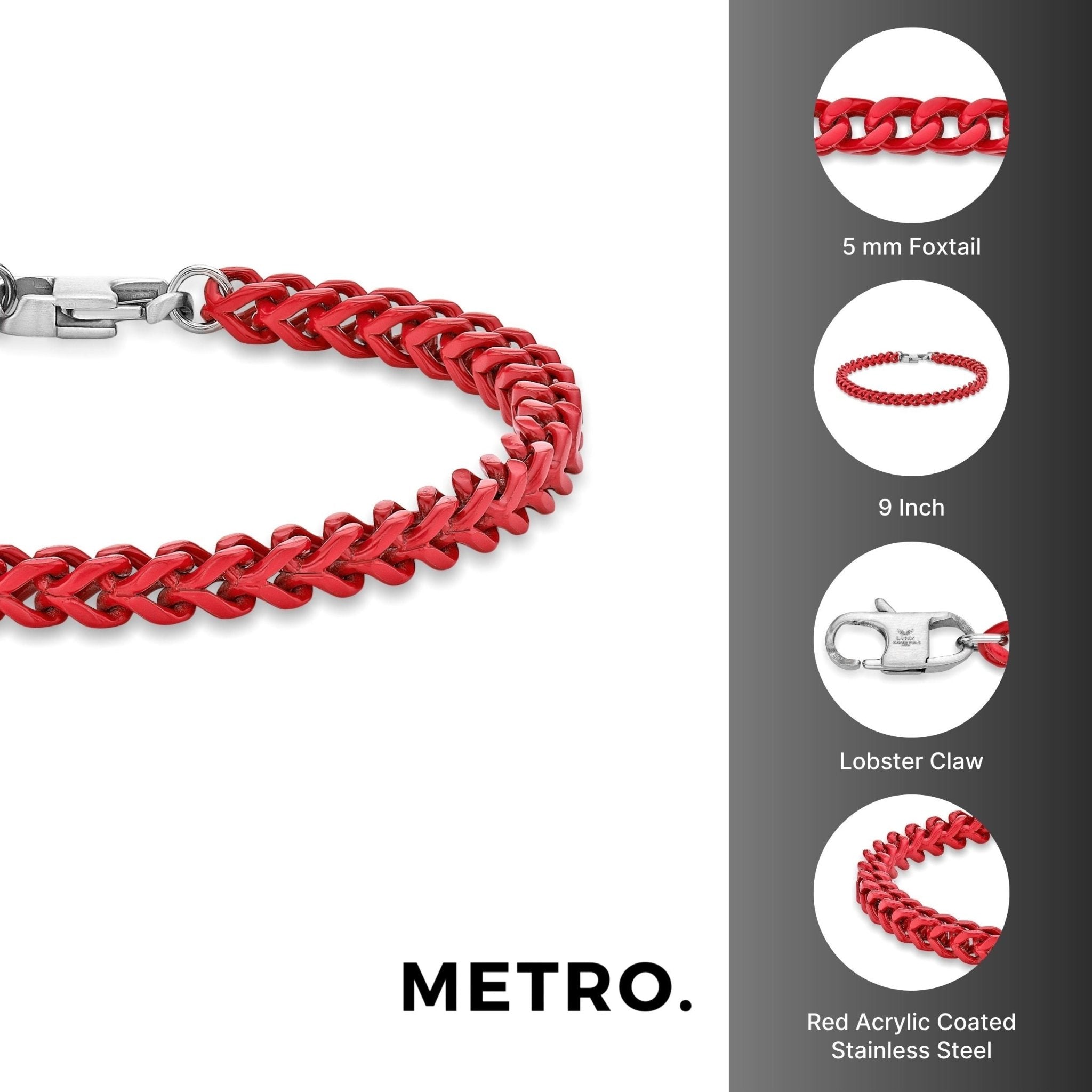 Red Acrylic Franco Chain Bracelet