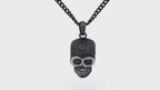 Black Cubic Zirconia Skull Pendant
