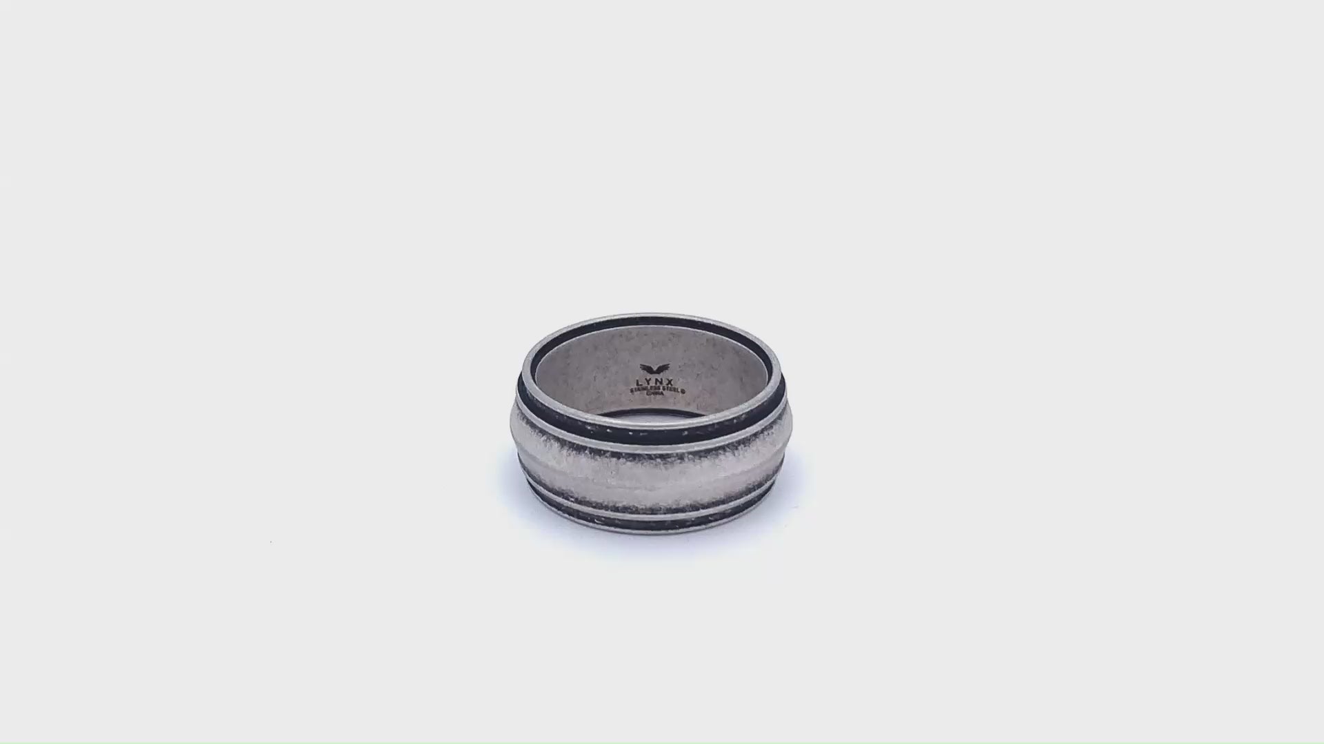 Antique Silver Finish Stainless Steel Ring