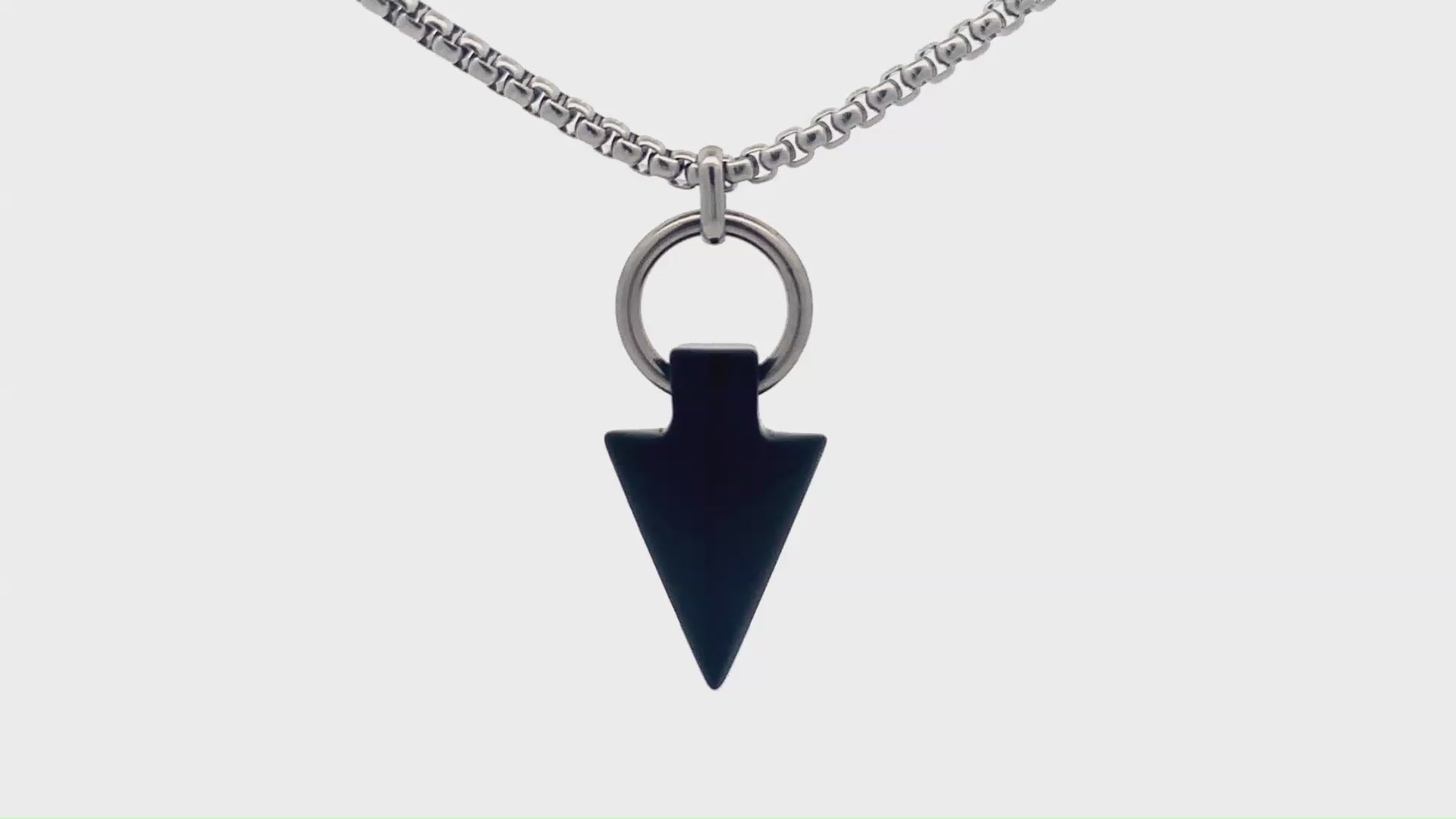 Black Agate Arrow Head Necklace