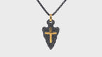 Hammered Arrow Head Cross Pendant