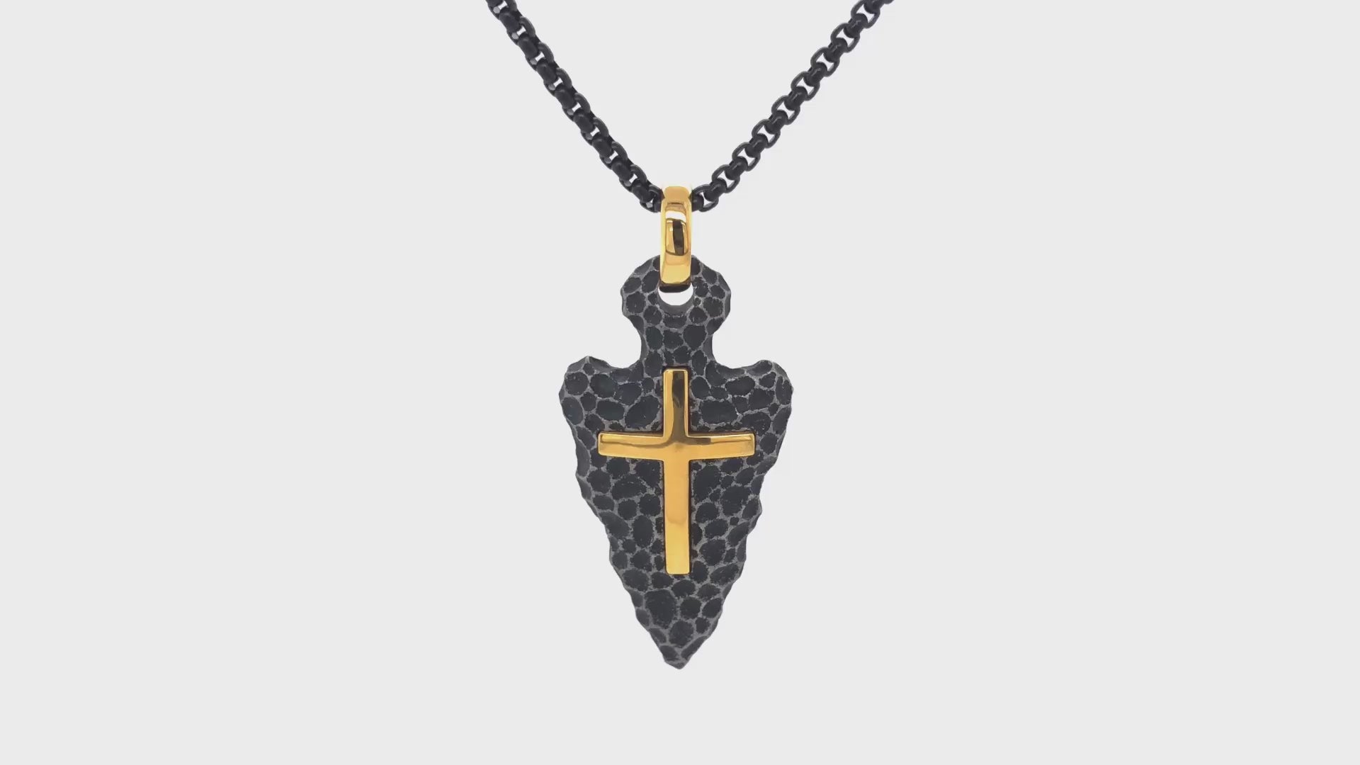 Hammered Arrow Head Cross Pendant