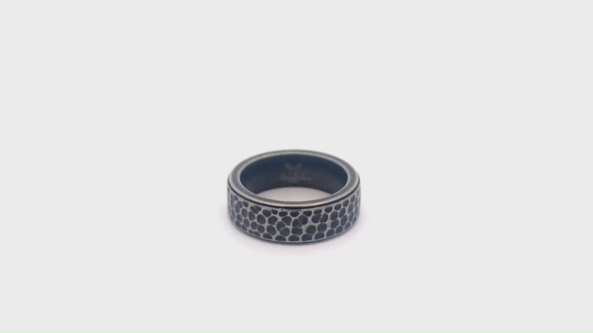 Antique Black Hammered Ring