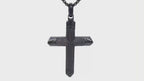 Ebony Wood and Stainless Steel Cross Pendant