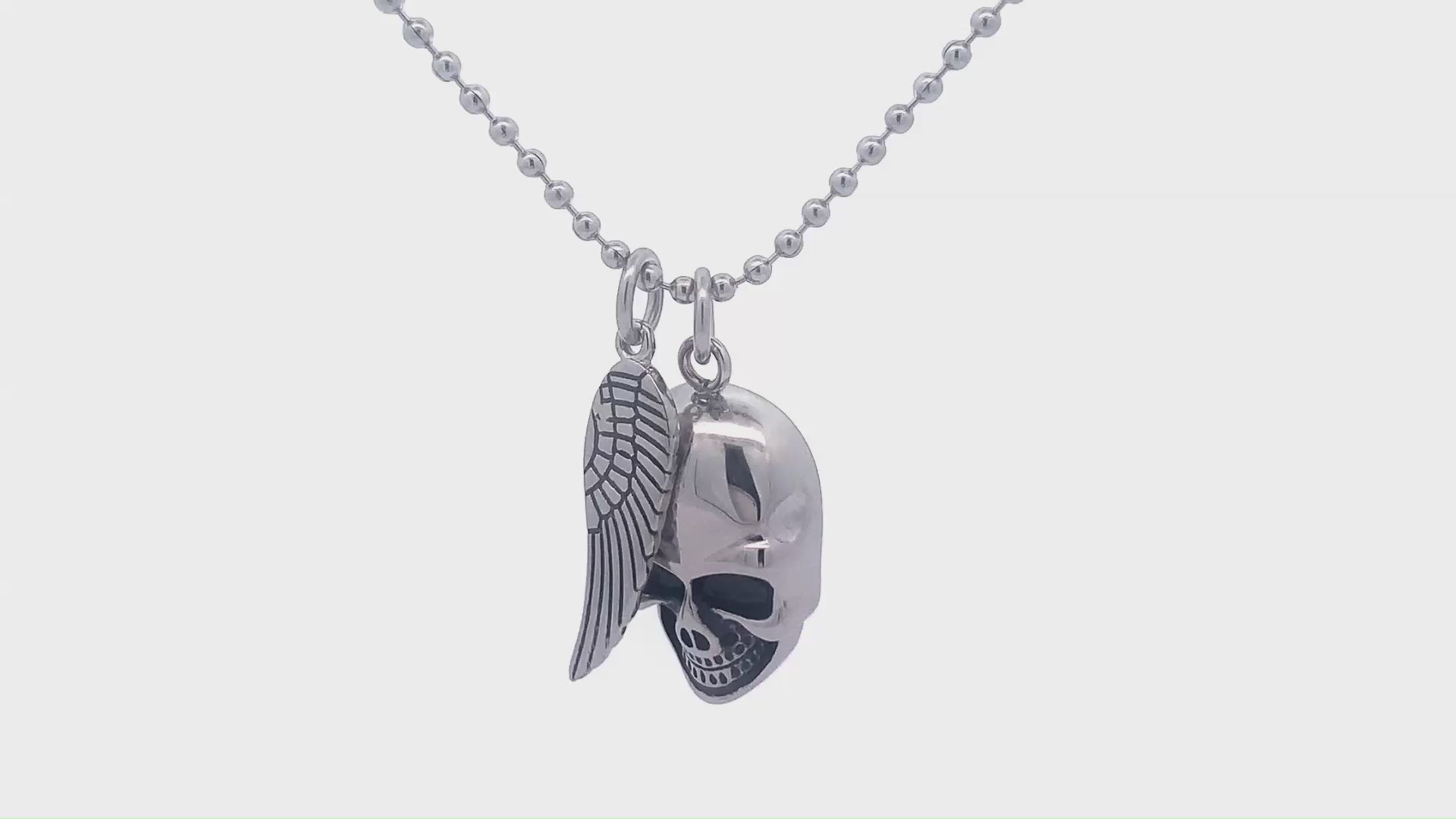Skull and Angel Wing Pendant