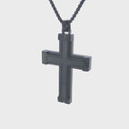 Black Carbon Fiber Cross Pendant