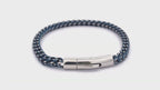 Men's Blue Ion Plated Stainless Steel Curb Bracelet, 8.5