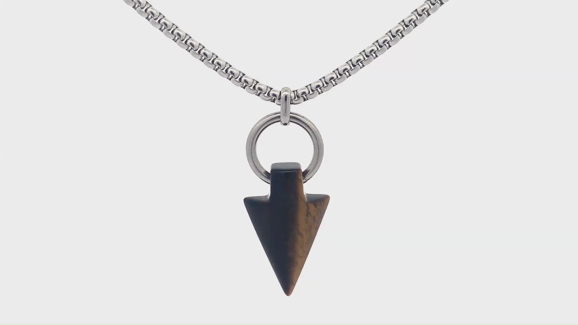 Tiger Eye Arrow Head Necklace