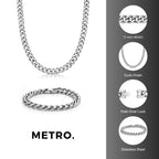 Thick Curb Gift Set in Stainless Steel, 22"