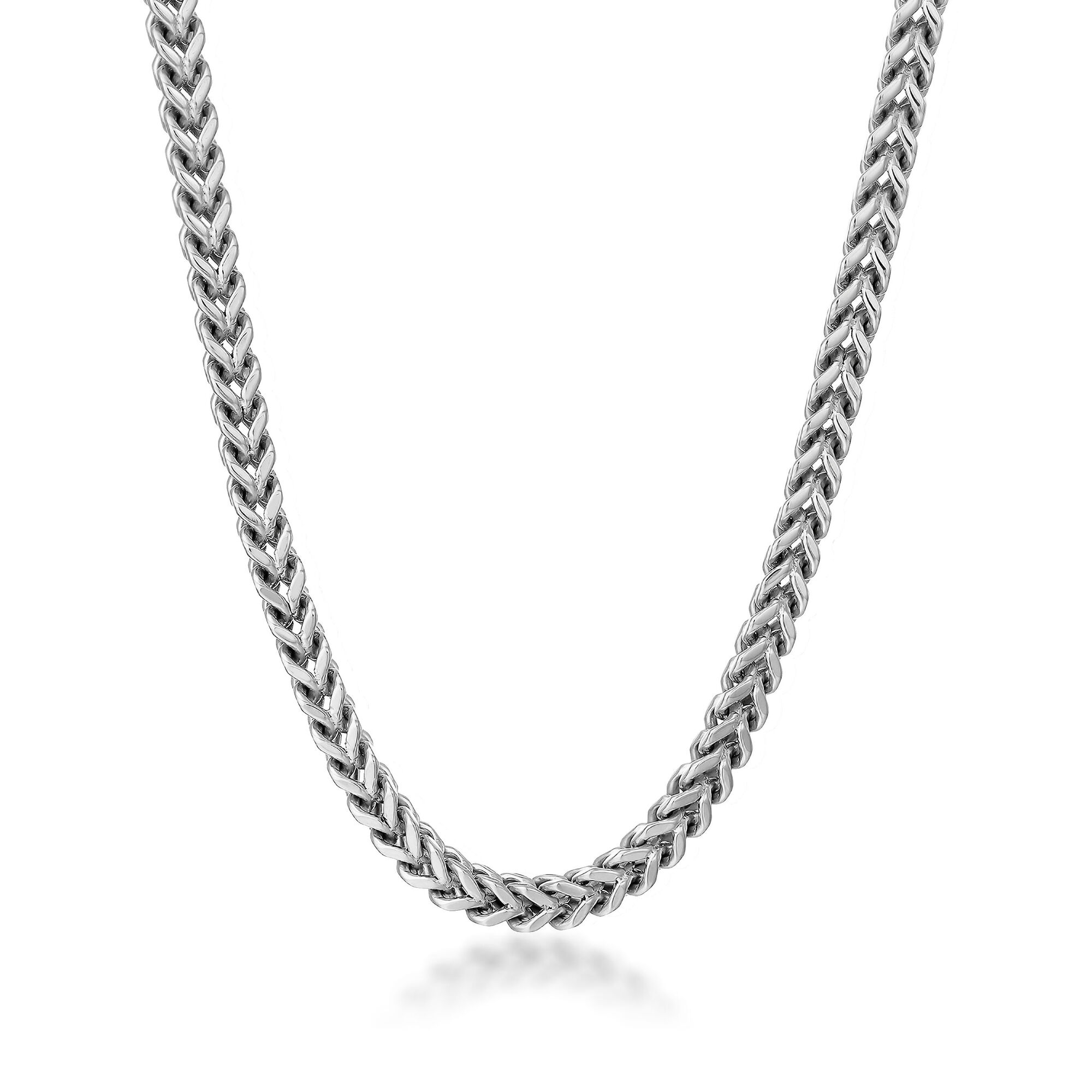 Men's Stainless Steel 6 MM Foxtail Chain Necklace - 22 Inch | Metro Jewelry