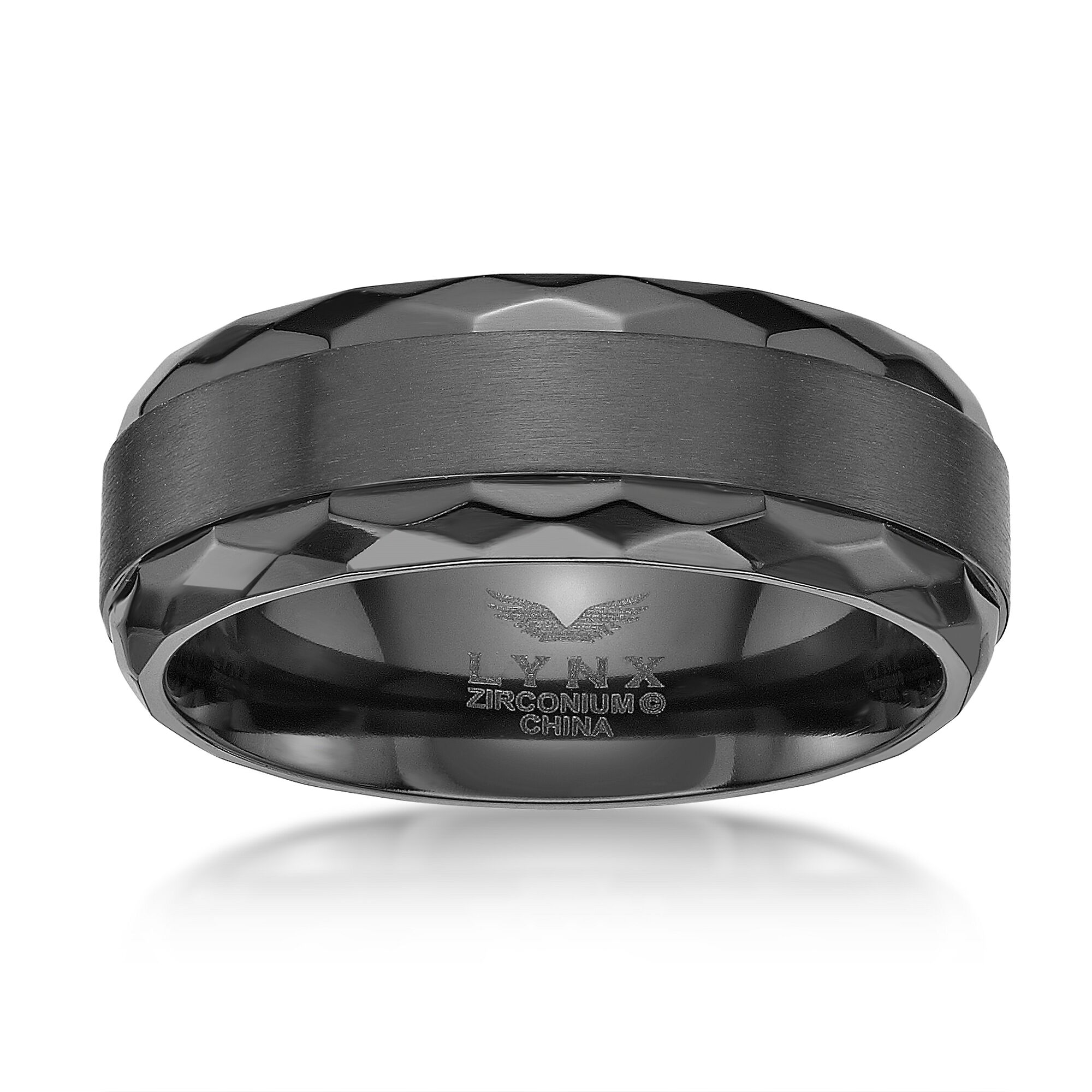 Men's Black Zirconium Contemporary Ring - 8MM | Metro Jewelry