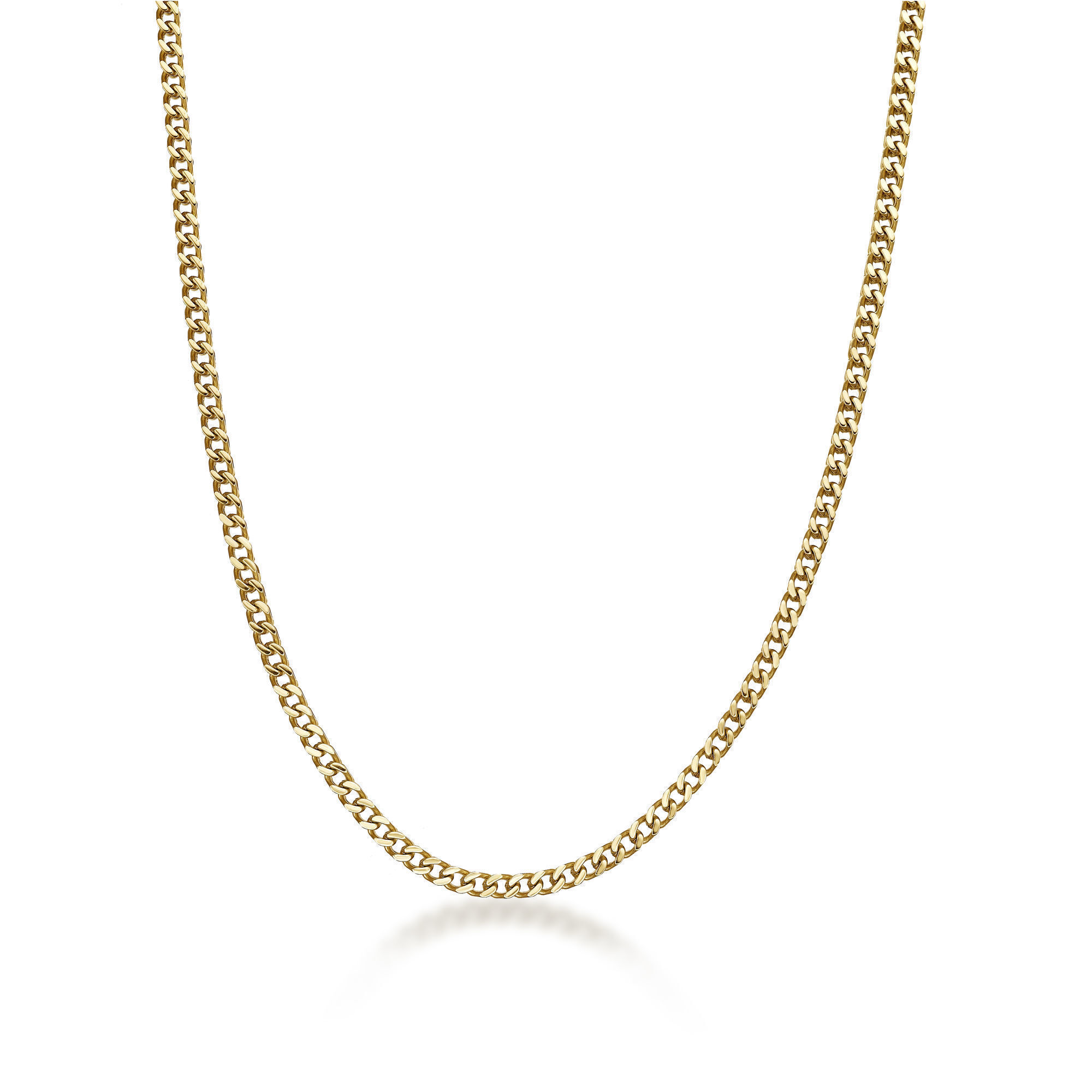 Men's Gold Ion Plated Stainless Steel 4MM Foxtail Chain Necklace - 22 Inch | Metro Jewelry
