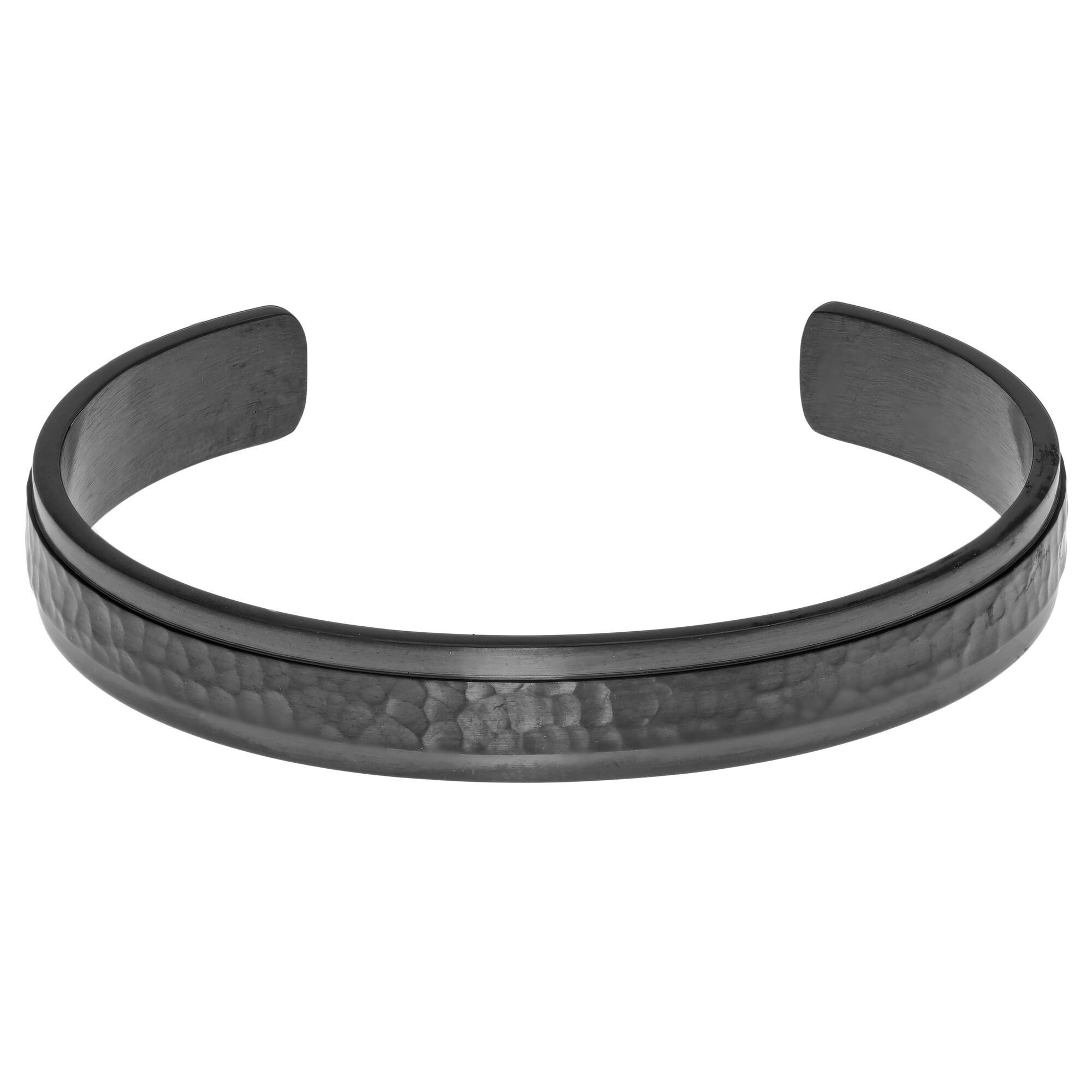 Men's Gray Ion Plated Stainless Steel Hammered Bangle | Metro Jewelry