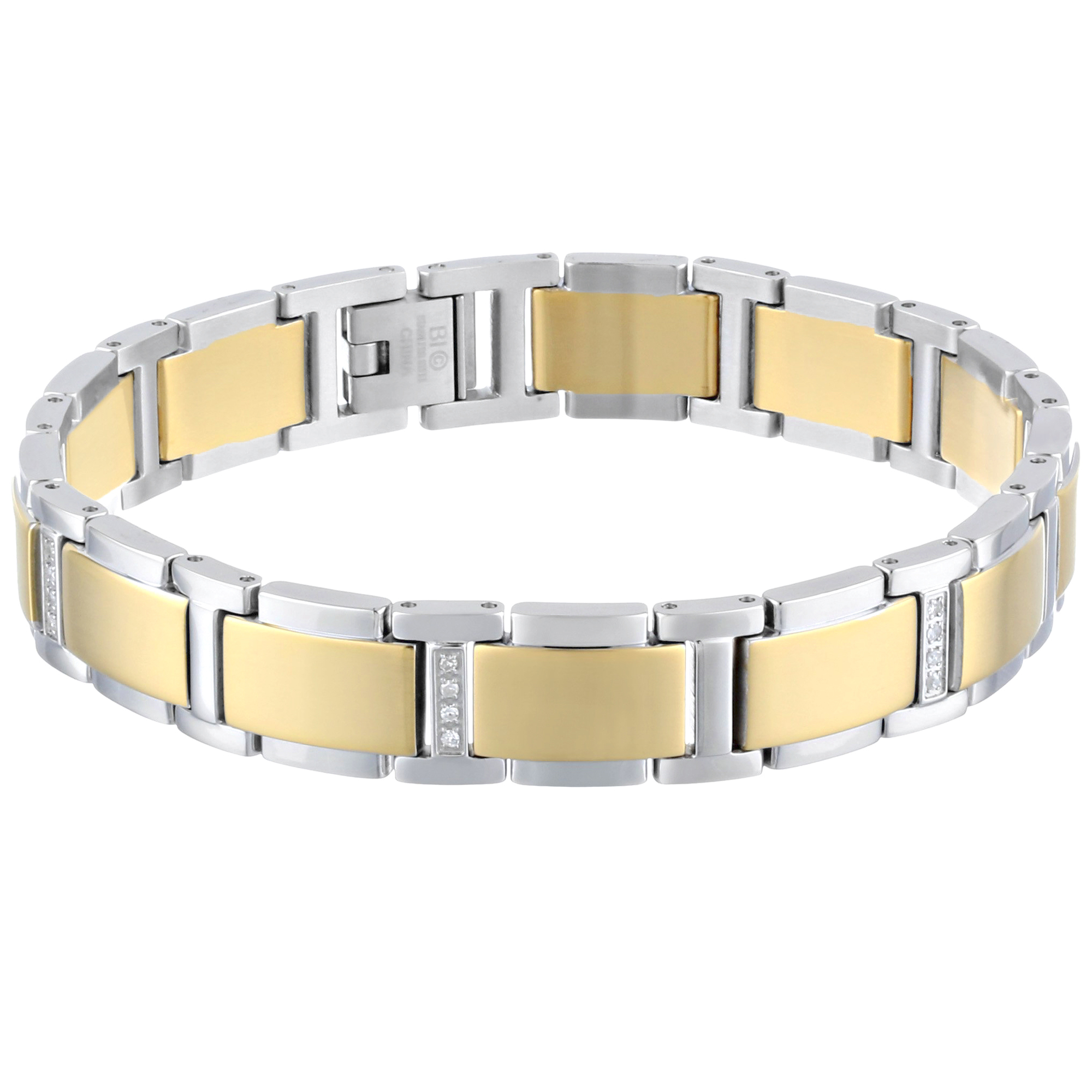 Men's Stainless Steel Gold Ion Plated Thick Bracelet - 18.5 Inch | Metro Jewelry